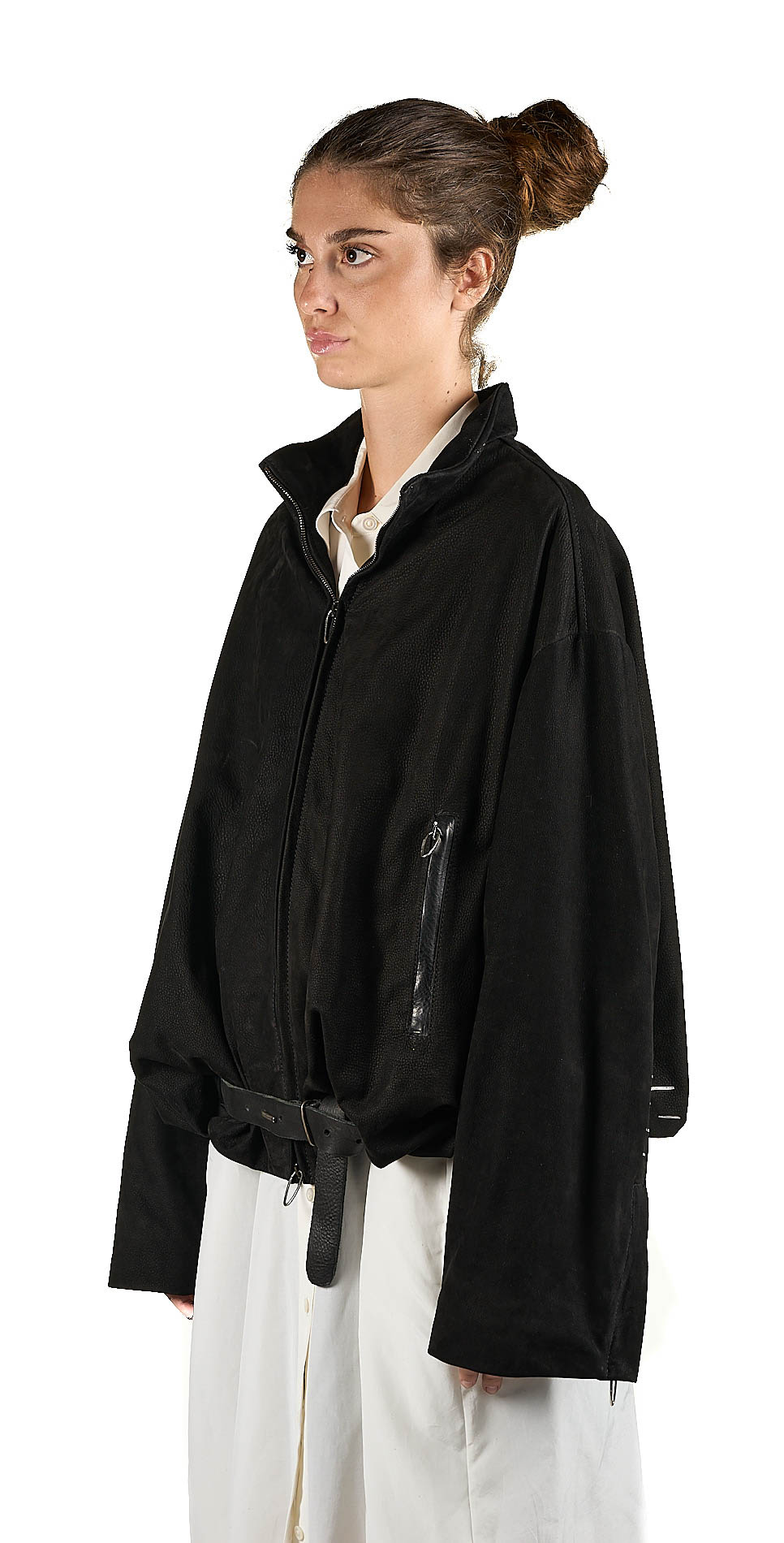 DANIELE BASTA LEATHER AND SILVER JACKET